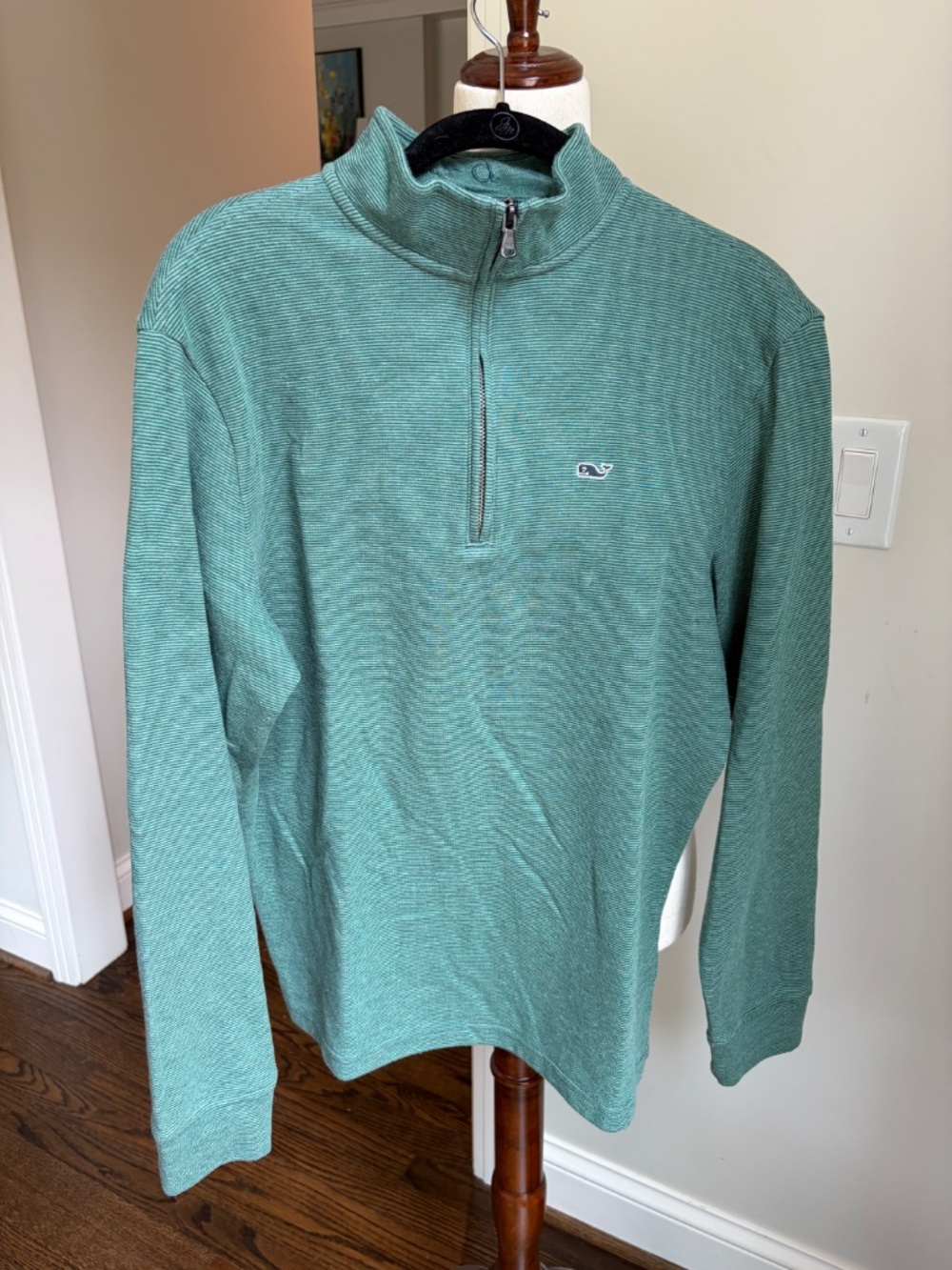 Vineyard Vines Green Stripe Quarter Zip Pullover Men’s Small